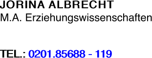 JORINA ALBRECHT M.A. Erziehungswissenschaften  